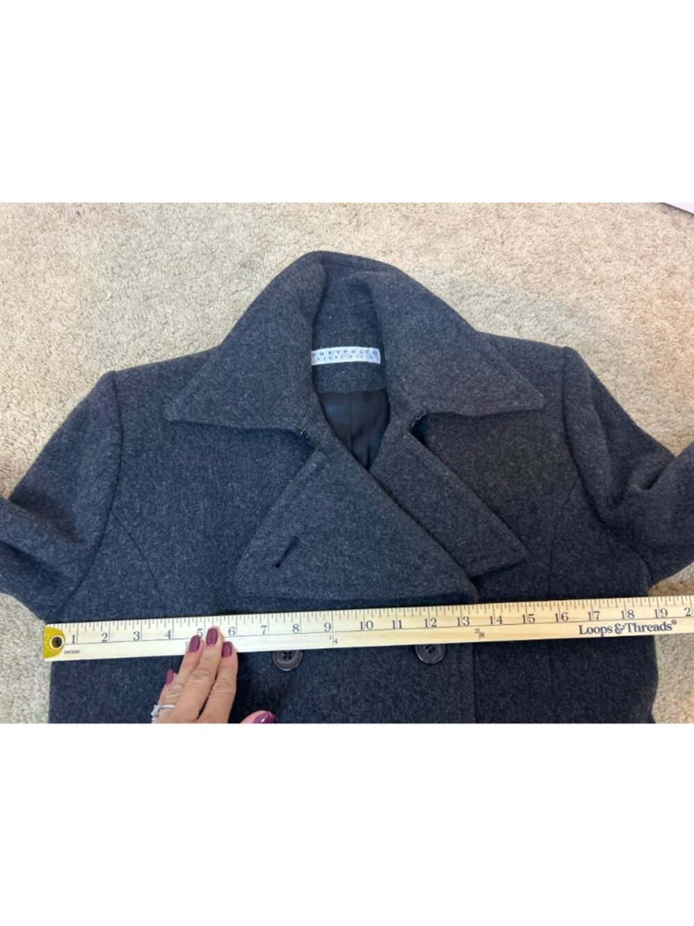 Vtg Perry Ellis Size 6 Portfolio Merino Wool Double Breasted Dress Coastal Chic - Picture 11 of 14